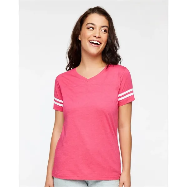 LAT Women's Football V-Neck Fine Jersey Tee - LAT Women's Football V-Neck Fine Jersey Tee - Image 0 of 26