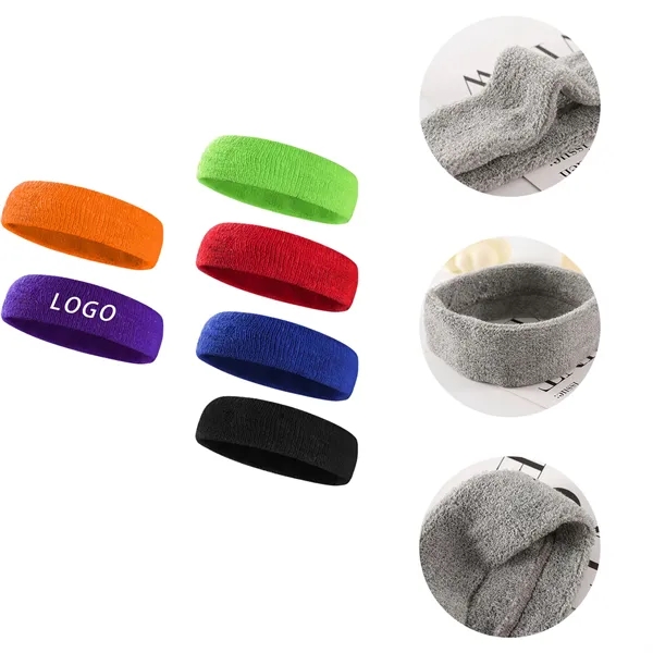 Sports Headband With Logo For Sports, Fitness, Outdoors - Sports Headband With Logo For Sports, Fitness, Outdoors - Image 0 of 4