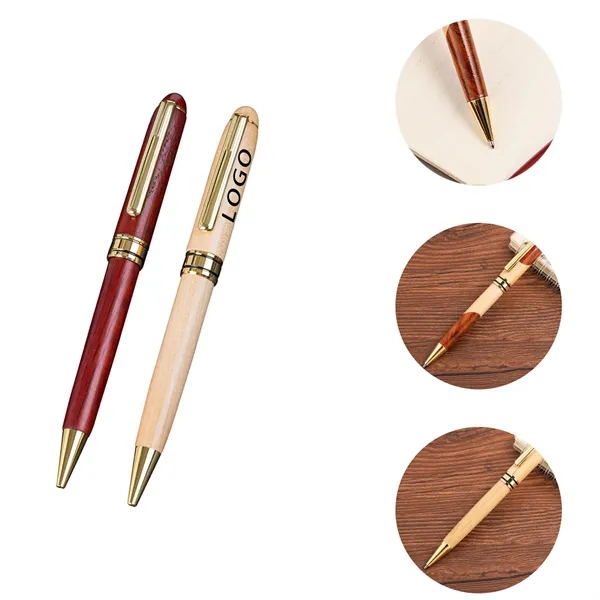 Wooden Ballpoint Pen With Logo For Study,Sustainable - Wooden Ballpoint Pen With Logo For Study,Sustainable - Image 0 of 3