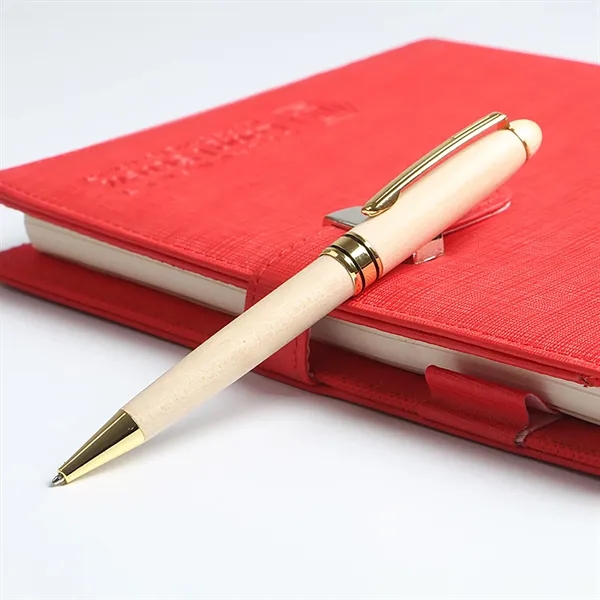 Wooden Ballpoint Pen With Logo For Study,Sustainable - Wooden Ballpoint Pen With Logo For Study,Sustainable - Image 3 of 3