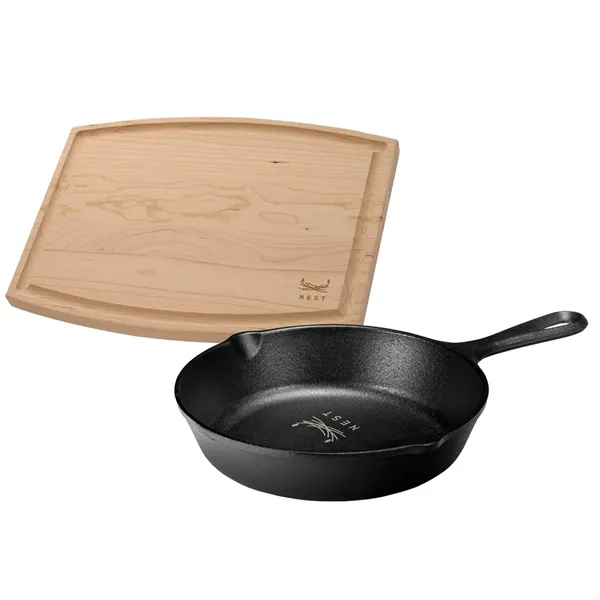 Lodge® 8" Skillet/12" Arch Cutting Board Gift Set - Lodge® 8" Skillet/12" Arch Cutting Board Gift Set - Image 0 of 7