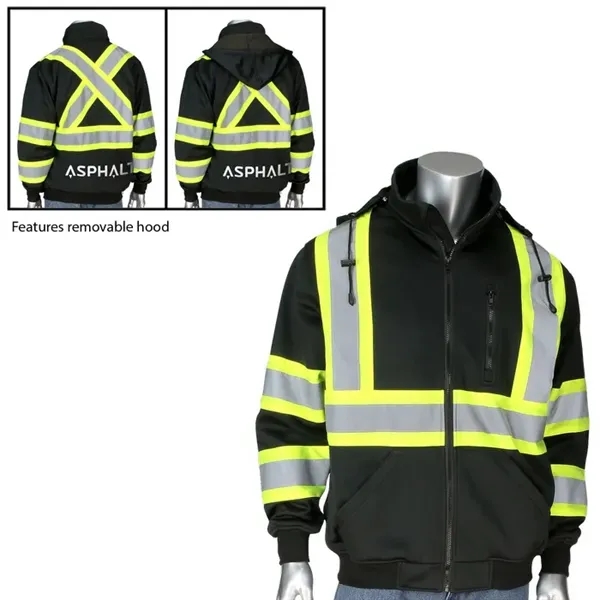 Two-Tone X-Back Full Zip Fleece Black Sweatshirt - Two-Tone X-Back Full Zip Fleece Black Sweatshirt - Image 0 of 6