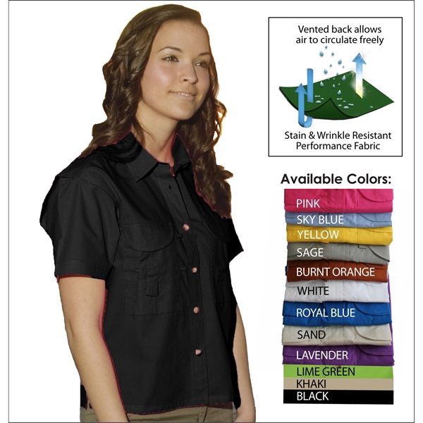 Ladies' Short Sleeve Fishing Shirt - Ladies' Short Sleeve Fishing Shirt - Image 1 of 11