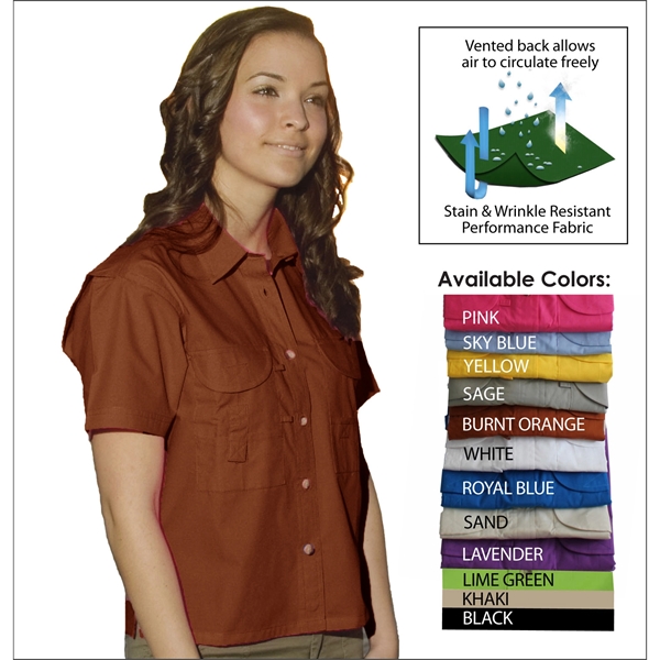 Ladies' Short Sleeve Fishing Shirt - Ladies' Short Sleeve Fishing Shirt - Image 2 of 11