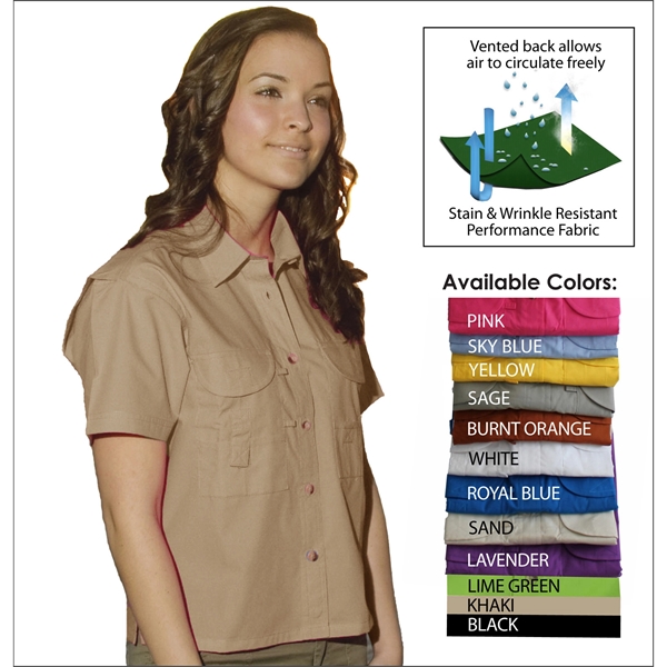 Ladies' Short Sleeve Fishing Shirt - Ladies' Short Sleeve Fishing Shirt - Image 3 of 11