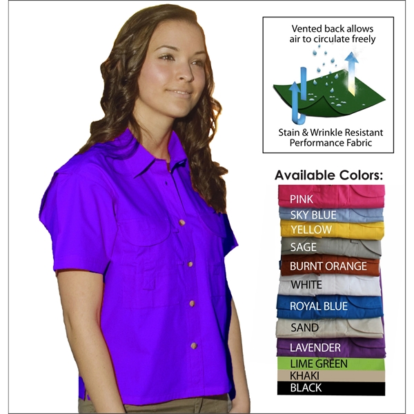 Ladies' Short Sleeve Fishing Shirt - Ladies' Short Sleeve Fishing Shirt - Image 4 of 11