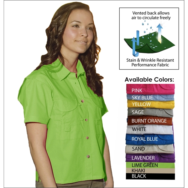 Ladies' Short Sleeve Fishing Shirt - Ladies' Short Sleeve Fishing Shirt - Image 5 of 11