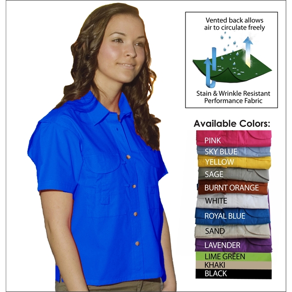 Ladies' Short Sleeve Fishing Shirt - Ladies' Short Sleeve Fishing Shirt - Image 6 of 11