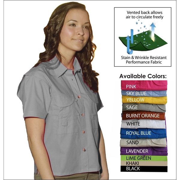 Ladies' Short Sleeve Fishing Shirt - Ladies' Short Sleeve Fishing Shirt - Image 7 of 11