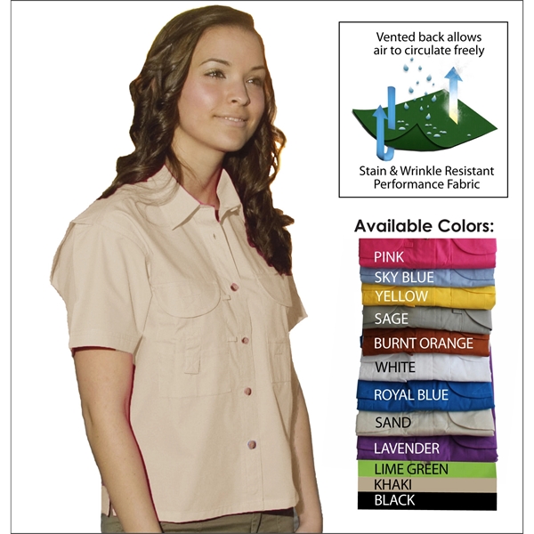 Ladies' Short Sleeve Fishing Shirt - Ladies' Short Sleeve Fishing Shirt - Image 8 of 11