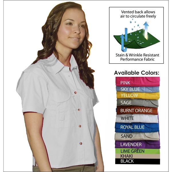 Ladies' Short Sleeve Fishing Shirt - Ladies' Short Sleeve Fishing Shirt - Image 10 of 11