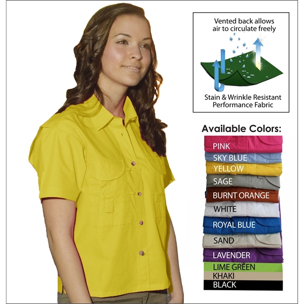 Ladies' Short Sleeve Fishing Shirt - Ladies' Short Sleeve Fishing Shirt - Image 11 of 11