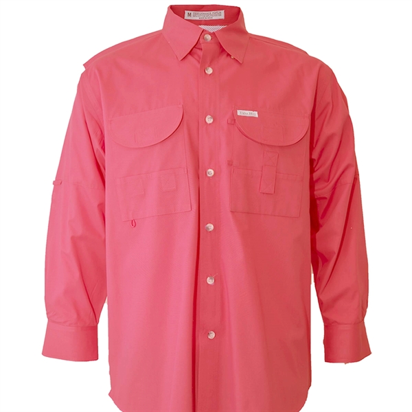 Long Sleeve 100% Polyester Fishing Shirt - Long Sleeve 100% Polyester Fishing Shirt - Image 1 of 11