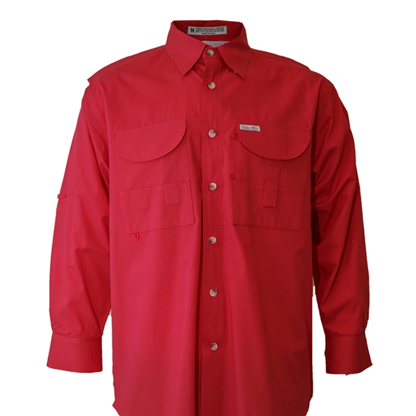 Long Sleeve 100% Polyester Fishing Shirt - Long Sleeve 100% Polyester Fishing Shirt - Image 0 of 11