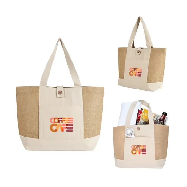 Emma Jute and Cotton Shopper Tote - Emma Jute and Cotton Shopper Tote - Image 0 of 1