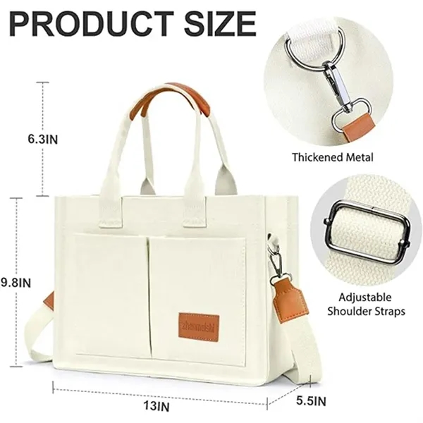 Canvas Tote Shoulder Handbag - Canvas Tote Shoulder Handbag - Image 1 of 4