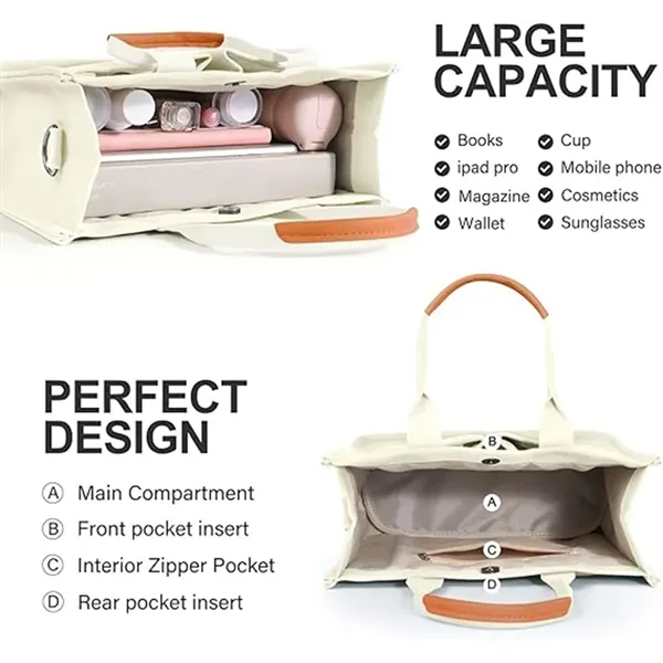 Canvas Tote Shoulder Handbag - Canvas Tote Shoulder Handbag - Image 2 of 4