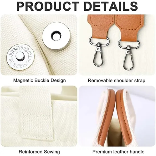 Canvas Tote Shoulder Handbag - Canvas Tote Shoulder Handbag - Image 3 of 4