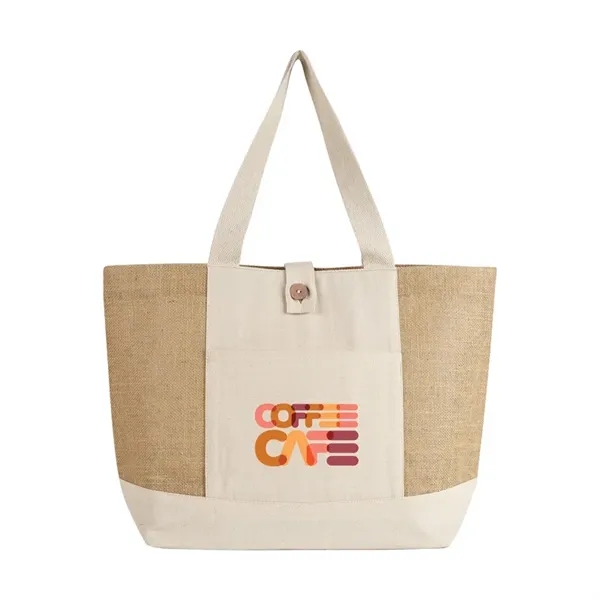 Custom Emma Jute and Cotton Shopper Tote