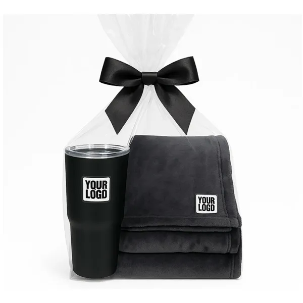 Cozy Corporate Gift Set with Tumbler & Blanket - Cozy Corporate Gift Set with Tumbler & Blanket - Image 0 of 5