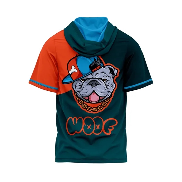 Unisex & Kids' Sublimation Spandex Interlock SS Hooded Tee - Unisex & Kids' Sublimation Spandex Interlock SS Hooded Tee - Image 2 of 3