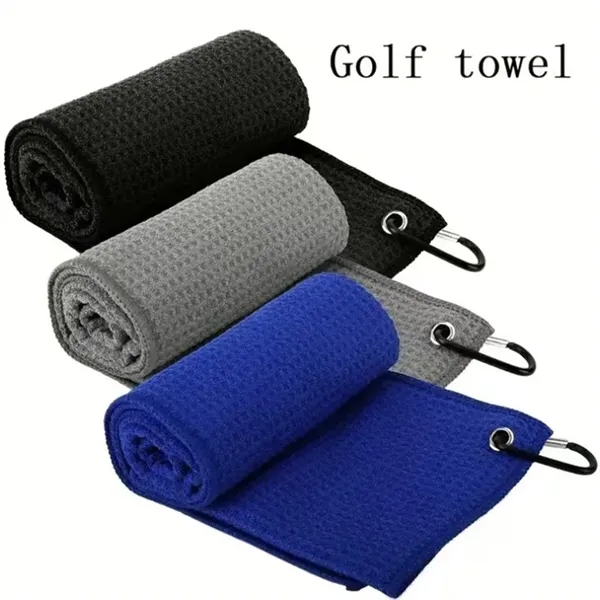 Microfiber Golf Towel with Carabiner Clip - Microfiber Golf Towel with Carabiner Clip - Image 0 of 3