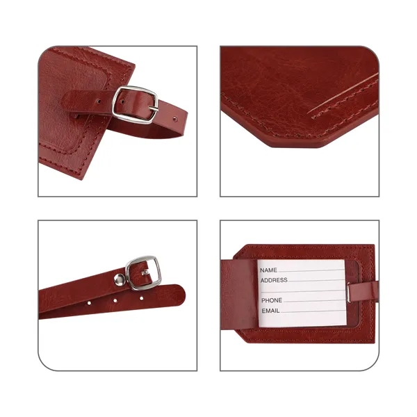 4"x2.75"Custom PU Luggage Tags W/ Buckle & Privacy Cover - 4"x2.75"Custom PU Luggage Tags W/ Buckle & Privacy Cover - Image 1 of 1