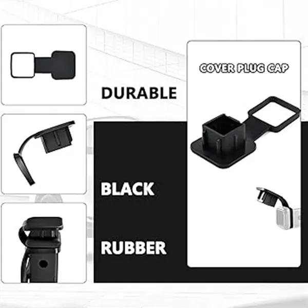 Black Rubber Trailer Hitch Cover For Receiver Tow Cover - Black Rubber Trailer Hitch Cover For Receiver Tow Cover - Image 1 of 4