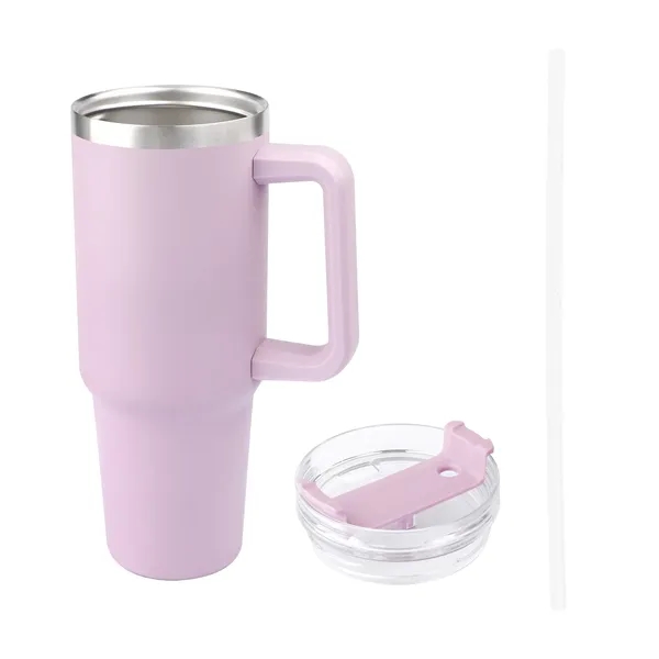 40Oz Custom Insulated Tumbler with Handle  Straw - 40Oz Custom Insulated Tumbler with Handle  Straw - Image 1 of 2
