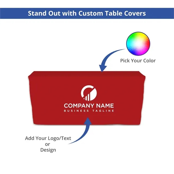 Fitted Table Covers, 4 Sided - Zipper back (6' x 2.5') - Fitted Table Covers, 4 Sided - Zipper back (6' x 2.5') - Image 4 of 6