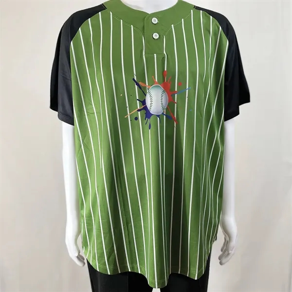 Men's & Kids' Sublimation 2-Button Baseball Jersey - 200G - Men's & Kids' Sublimation 2-Button Baseball Jersey - 200G - Image 3 of 8