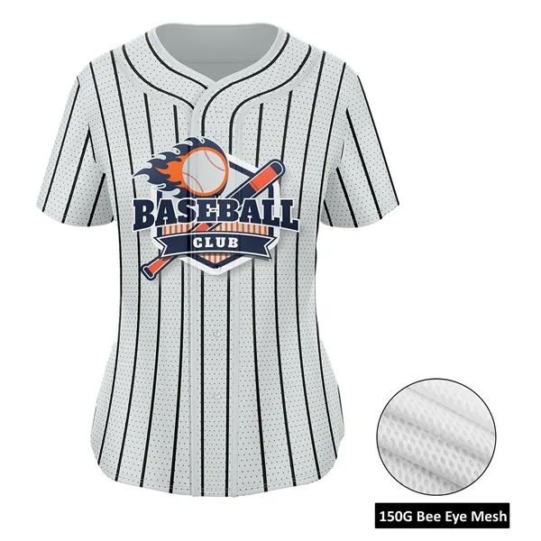 Women's Sublimation Full-Button Baseball Jersey - 150G Bee - Women's Sublimation Full-Button Baseball Jersey - 150G Bee - Image 1 of 3
