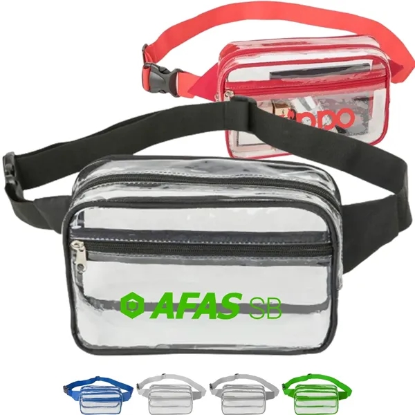 Stadium Approved PVC Transparent Clear Fanny Pack - Stadium Approved PVC Transparent Clear Fanny Pack - Image 0 of 9