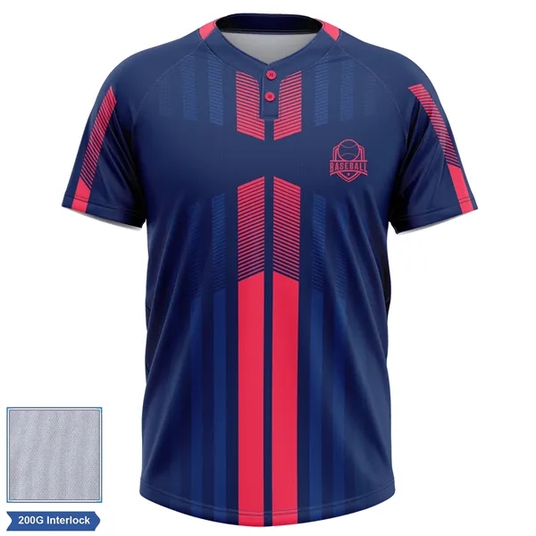 Rush - Men's & Kids' Sublimation 2-Button Baseball Jersey - - Rush - Men's & Kids' Sublimation 2-Button Baseball Jersey - - Image 0 of 1