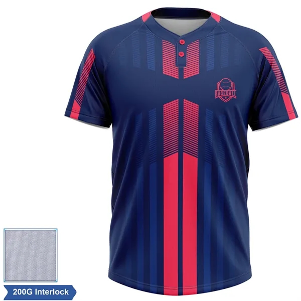 Rush - Men's & Kids' Sublimation 2-Button Baseball Jersey - - Rush - Men's & Kids' Sublimation 2-Button Baseball Jersey - - Image 1 of 1