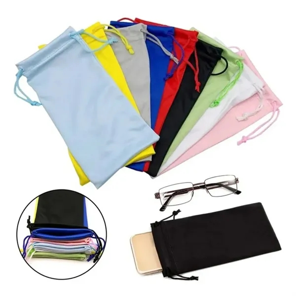 Customizable Microfiber Pouch with Drawstring - Customizable Microfiber Pouch with Drawstring - Image 4 of 6