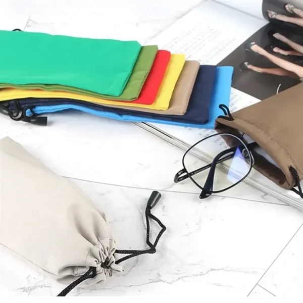 Customizable Microfiber Pouch with Drawstring - Customizable Microfiber Pouch with Drawstring - Image 5 of 6