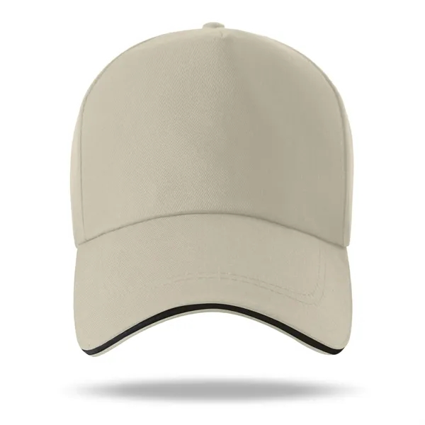 Stock Poly Cotton 5 Panel Cap, Double Buckle Back Fastener - Stock Poly Cotton 5 Panel Cap, Double Buckle Back Fastener - Image 0 of 32