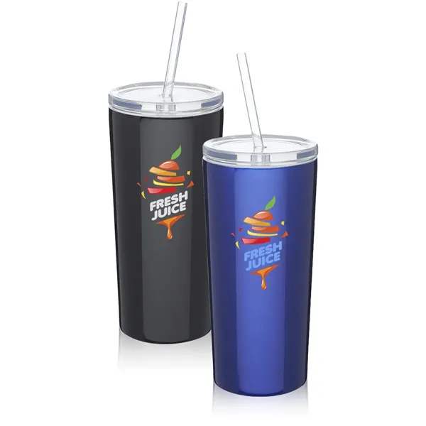 16 oz. Mira Stainless Steel Tumbler with Straw - 16 oz. Mira Stainless Steel Tumbler with Straw - Image 0 of 5