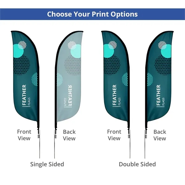 2' x 7.58' Feather flag, Double Sided package w/spike base - 2' x 7.58' Feather flag, Double Sided package w/spike base - Image 6 of 8