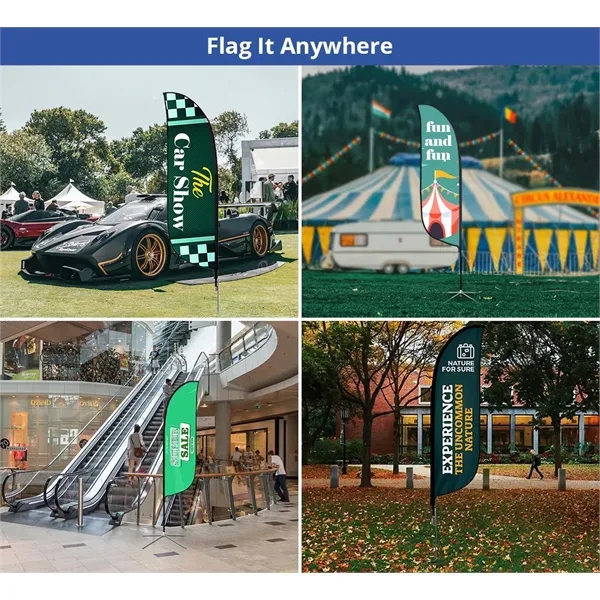 2' x 7.58' Feather flag, Double Sided package w/spike base - 2' x 7.58' Feather flag, Double Sided package w/spike base - Image 7 of 8