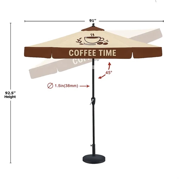 7.5' Black Aluminum Market Umbrella w/ Crank & Auto - 7.5' Black Aluminum Market Umbrella w/ Crank & Auto - Image 4 of 4