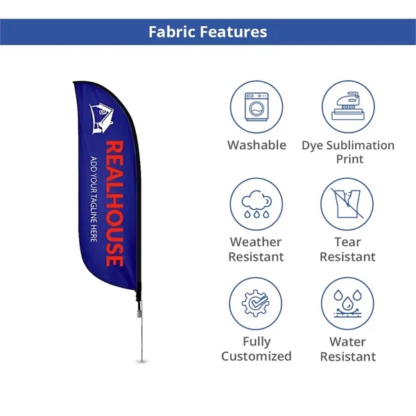 2.25ft x 11.5ft Feather flag - Double sided- w/cross base - 2.25ft x 11.5ft Feather flag - Double sided- w/cross base - Image 2 of 8