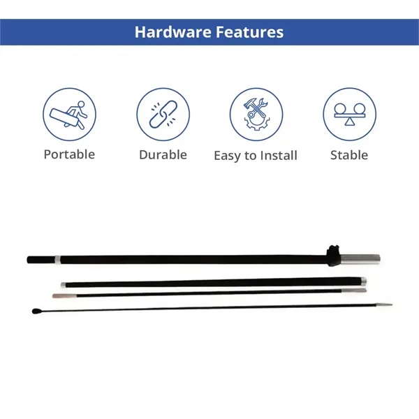 2.25ft x 11.5ft Feather flag - Double sided- w/cross base - 2.25ft x 11.5ft Feather flag - Double sided- w/cross base - Image 3 of 8