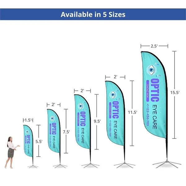 2.25ft x 11.5ft Feather flag - Double sided- w/cross base - 2.25ft x 11.5ft Feather flag - Double sided- w/cross base - Image 5 of 8
