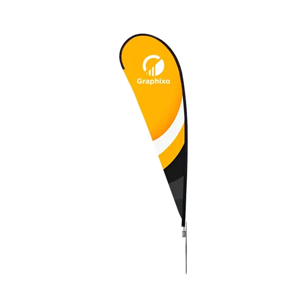 3.33' x7.75' Teardrop Flag Single Sided Package w/Spike Base - 3.33' x7.75' Teardrop Flag Single Sided Package w/Spike Base - Image 0 of 8
