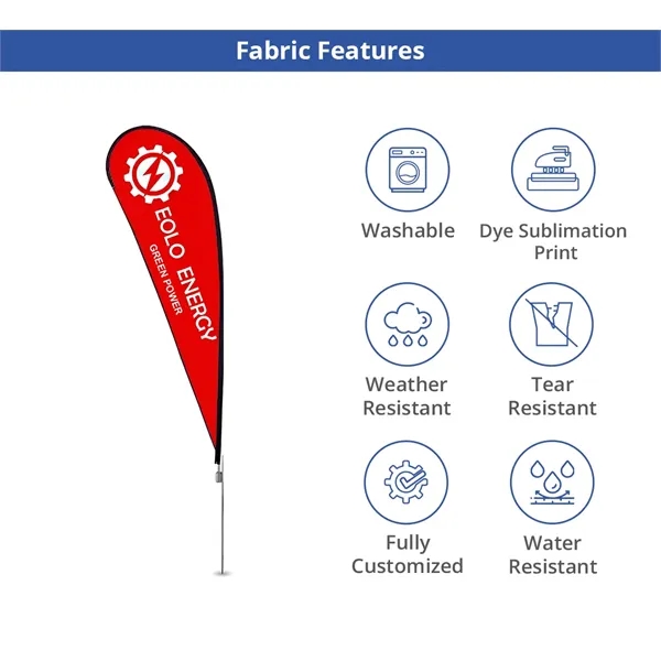 3.33' x7.75' Teardrop Flag Single Sided Package w/Spike Base - 3.33' x7.75' Teardrop Flag Single Sided Package w/Spike Base - Image 2 of 8