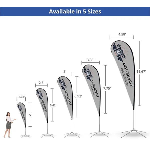 3.33' x7.75' Teardrop Flag Single Sided Package w/Spike Base - 3.33' x7.75' Teardrop Flag Single Sided Package w/Spike Base - Image 5 of 8