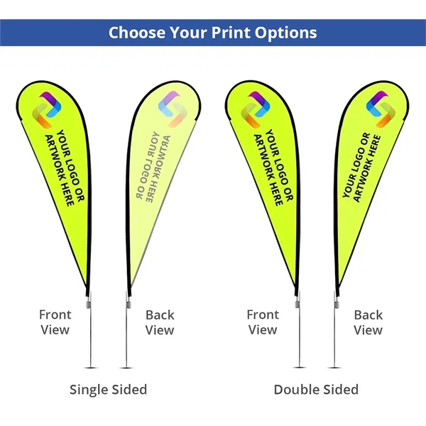 3.33' x7.75' Teardrop Flag Single Sided Package w/Spike Base - 3.33' x7.75' Teardrop Flag Single Sided Package w/Spike Base - Image 6 of 8