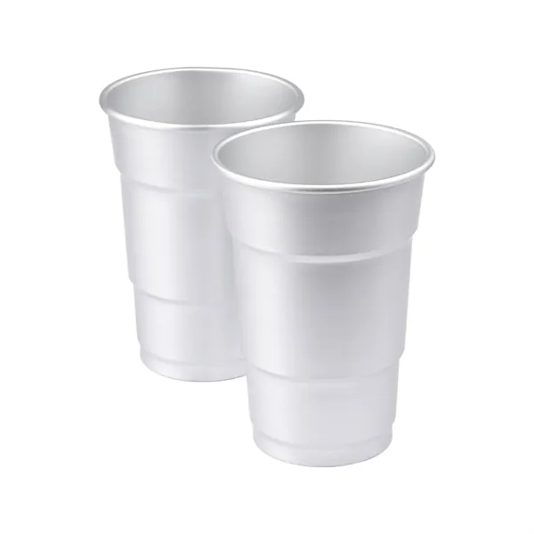 16 OZ Reusable Aluminum Cups Metal Stadium Solo - 16 OZ Reusable Aluminum Cups Metal Stadium Solo - Image 2 of 3